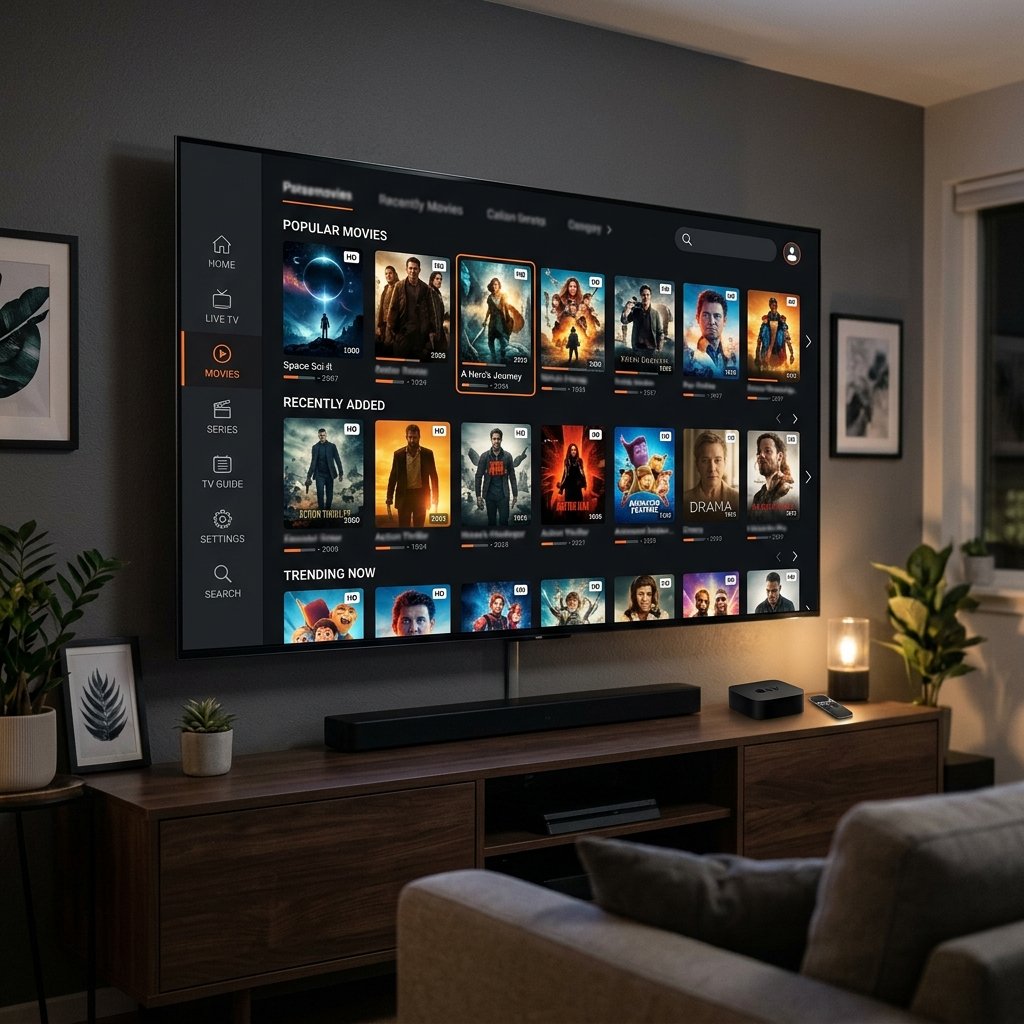 TV Box Android pronta para executar o aplicativo XCIPTV